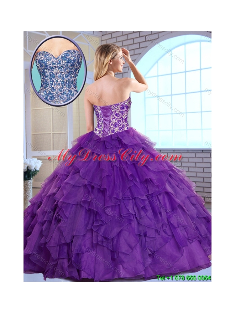 Gorgeous Beading and Ruffles Quinceanera Gowns with Sweetheart