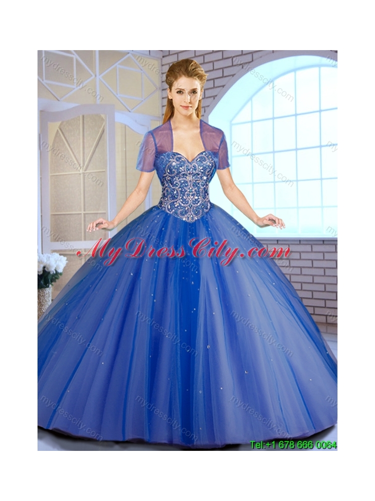 Perfect Ball Gown Sweet 16 Dresses with Beading for 2016