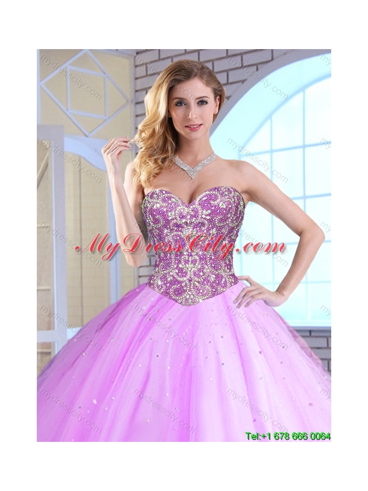 Perfect Ball Gown Sweet 16 Dresses with Beading for 2016