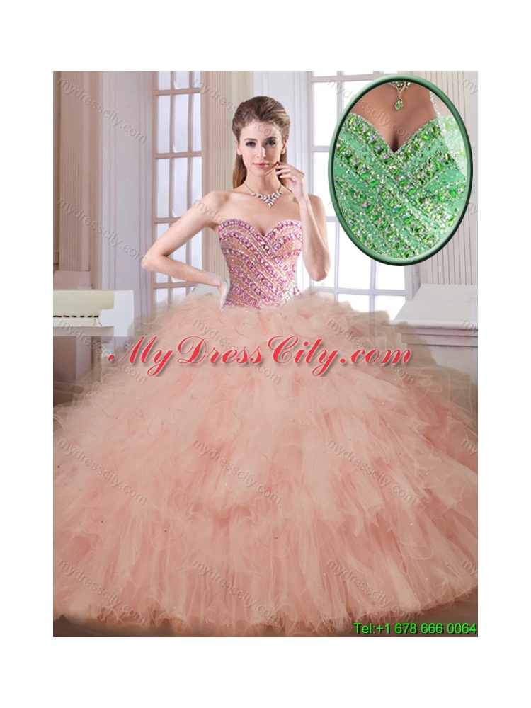 Classical Champagne Sweetheart Quinceanera Dresses with Beading