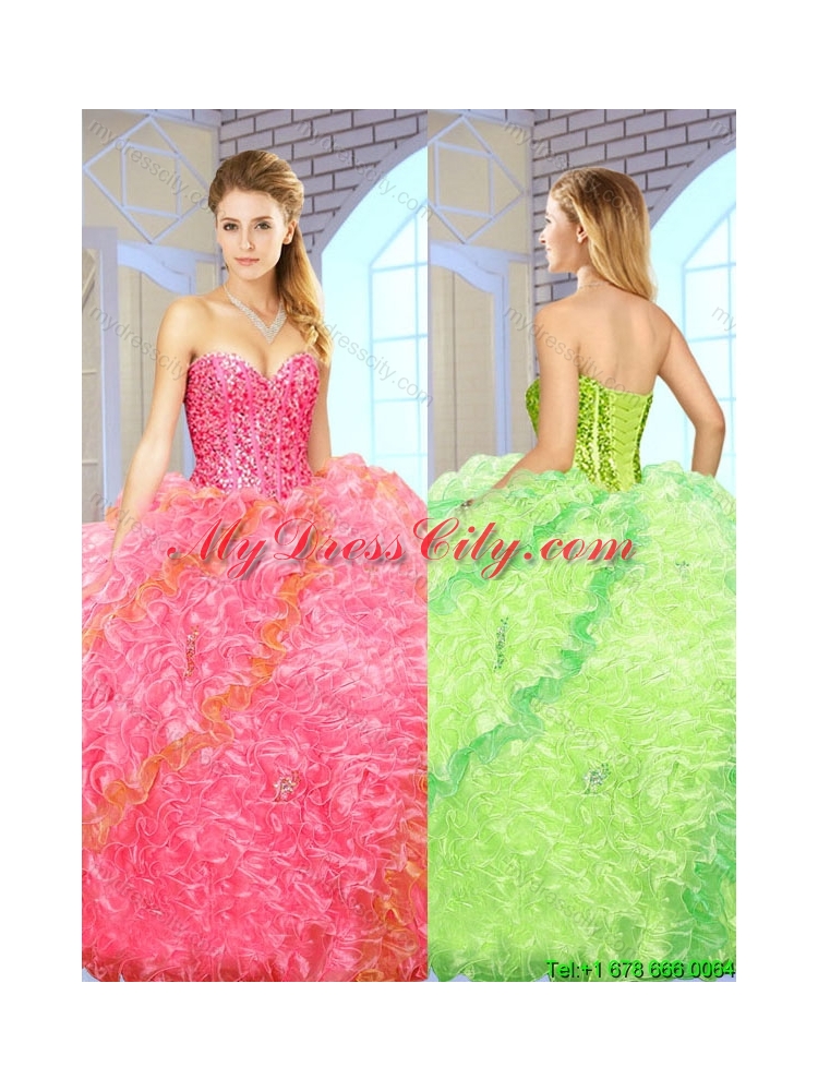 2016 Exquisite Beading Sweetheart Quinceanera Gowns with Floor Length