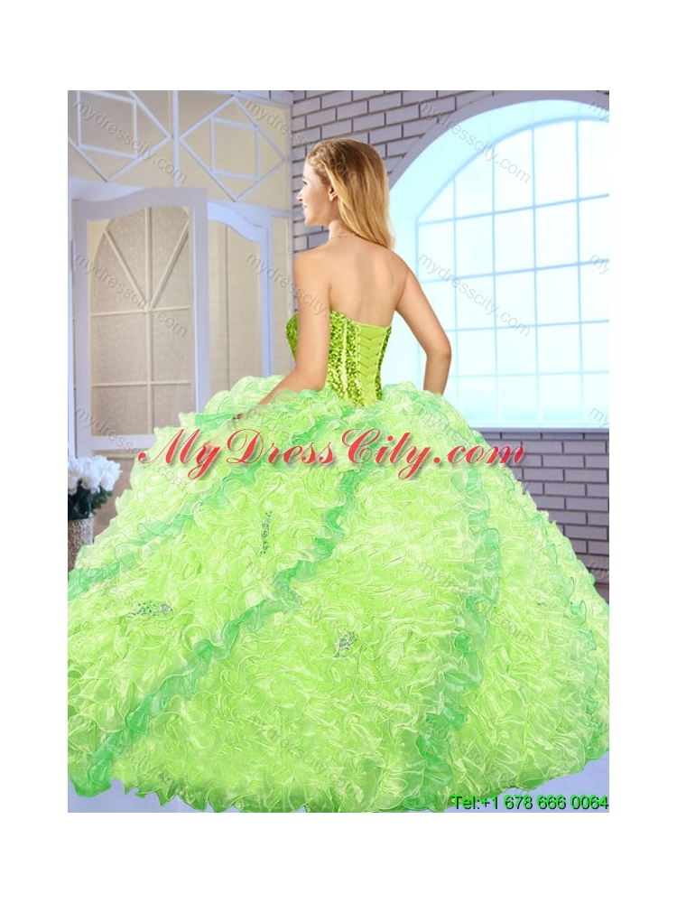 2016 Exquisite Beading Sweetheart Quinceanera Gowns with Floor Length