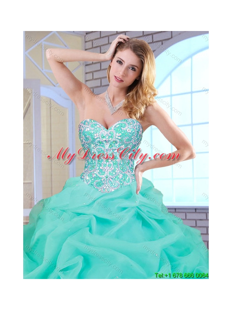 2016 Popular Beading and Ruffles Sweet 16 Dresses with Sweetheart