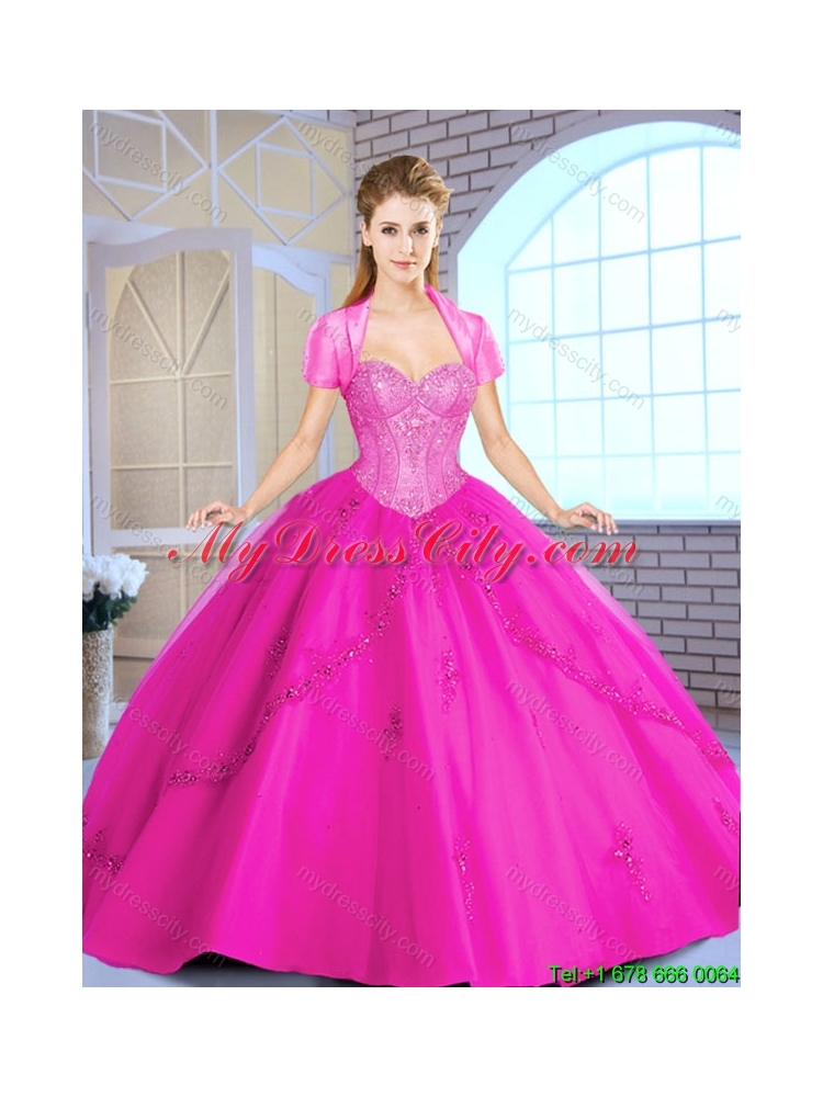 2016 Elegant Sweetheart Quinceanera Dresses with Appliques and Sequins