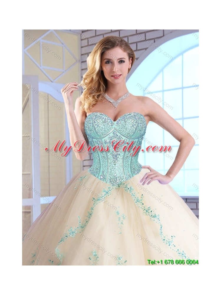 2016 Elegant Sweetheart Quinceanera Dresses with Appliques and Sequins