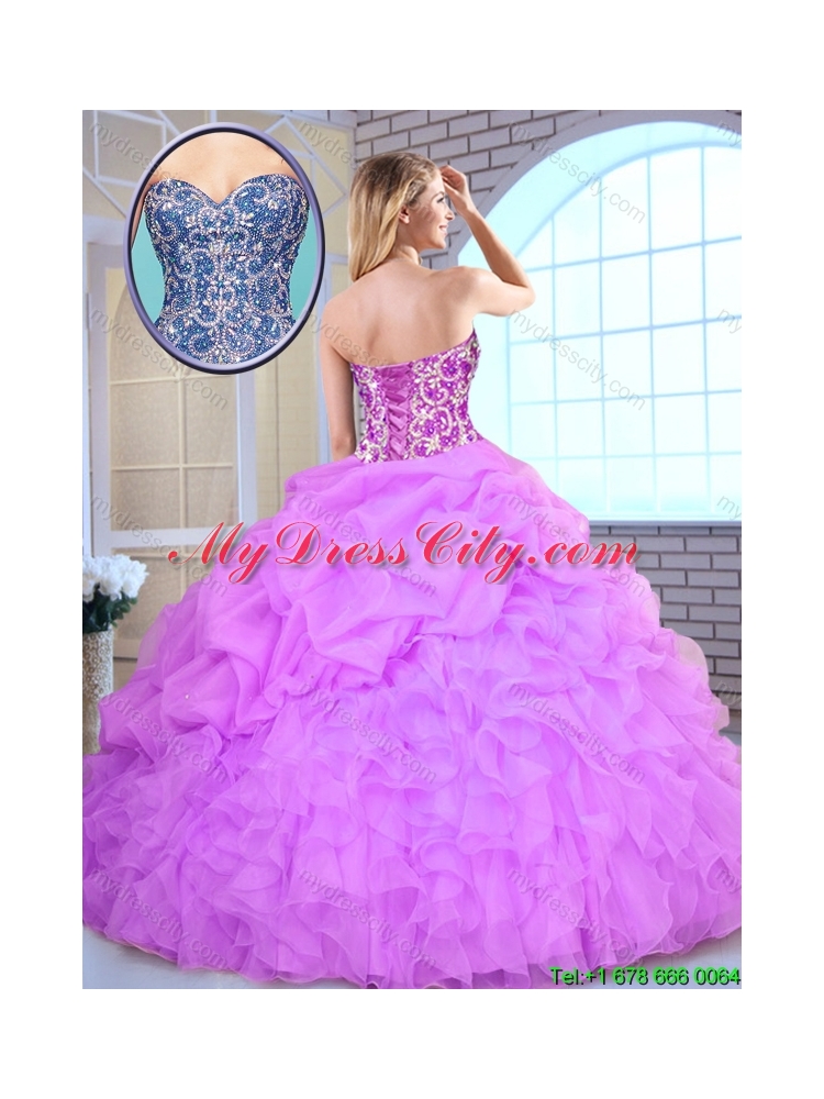 2016 Hot Sale Apple Green Quinceanera Dresses with Beading and Ruffles