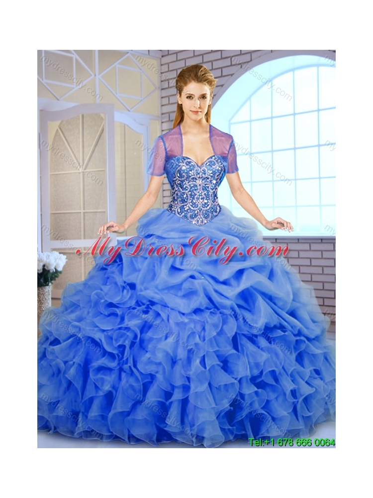 2016 Hot Sale Apple Green Quinceanera Dresses with Beading and Ruffles