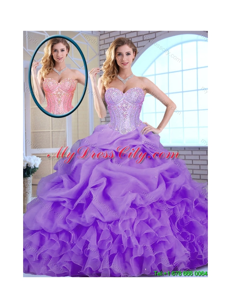 Classical Beading and Ruffles Quinceanera Gowns in Lavender