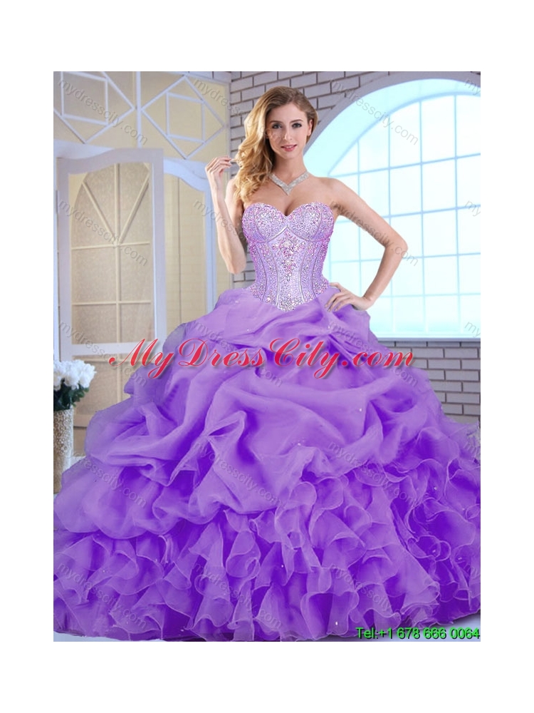 Classical Beading and Ruffles Quinceanera Gowns in Lavender