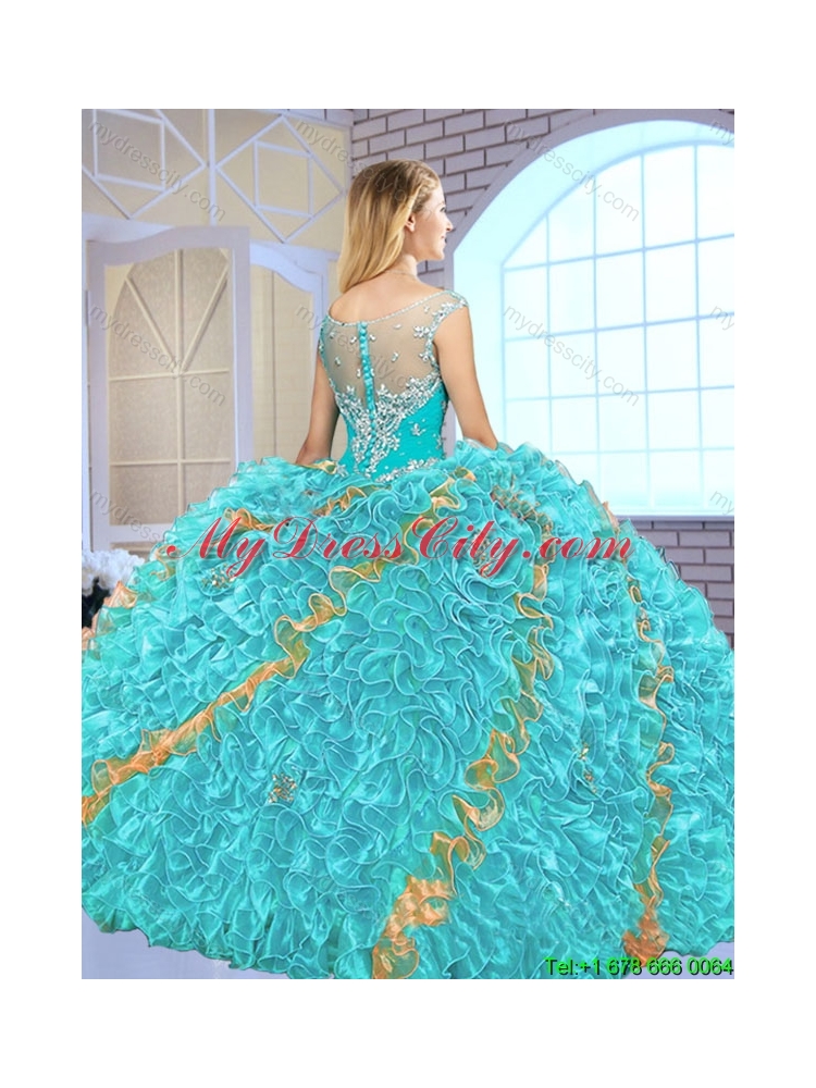 Exclusive Beading and Ruffles Quinceanera Gowns in Multi Color