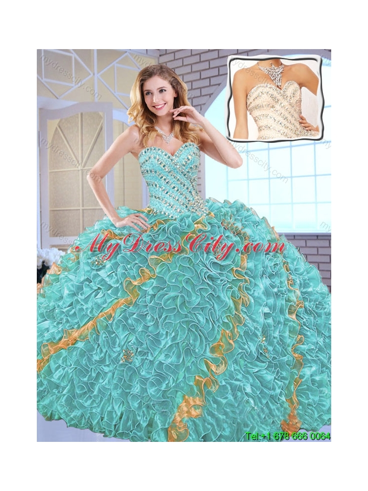 Gorgeous Beading Sweet 16 Dresses with Beading and Ruffles