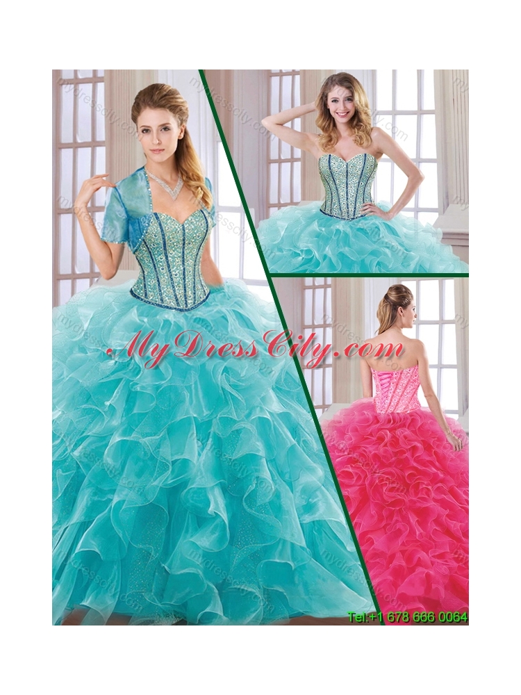 Hot Sale Beading and Ruffles Quinceanera Dresses with Sweetheart