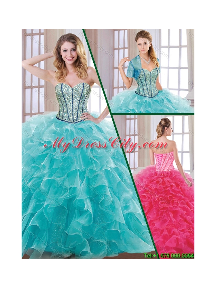 Hot Sale Beading and Ruffles Quinceanera Dresses with Sweetheart