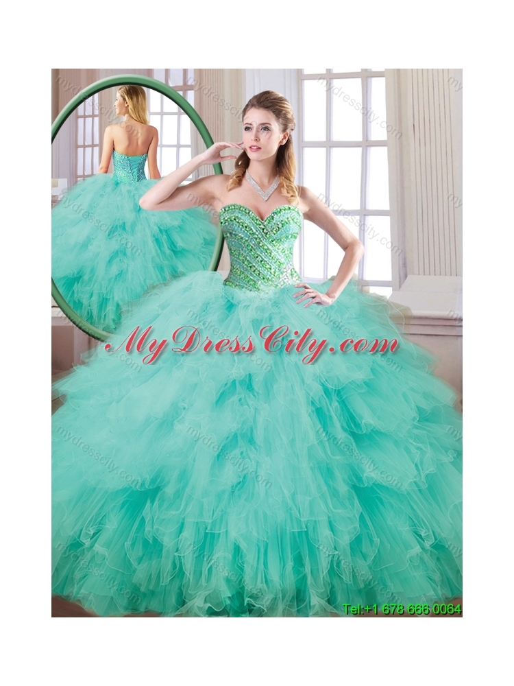 New Style Sweetheart Beading and Ruffles Quinceanera Gowns