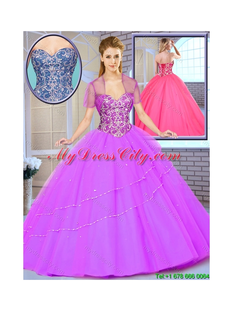 Popular Ball Gown Beading Sweet 16 Dresses with Sweetheart