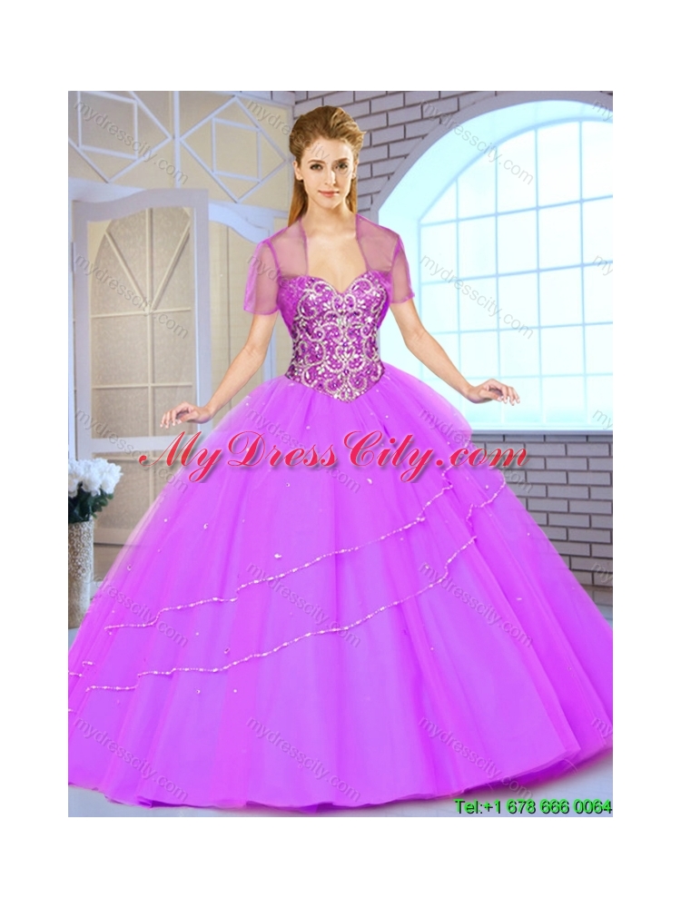 Popular Ball Gown Beading Sweet 16 Dresses with Sweetheart