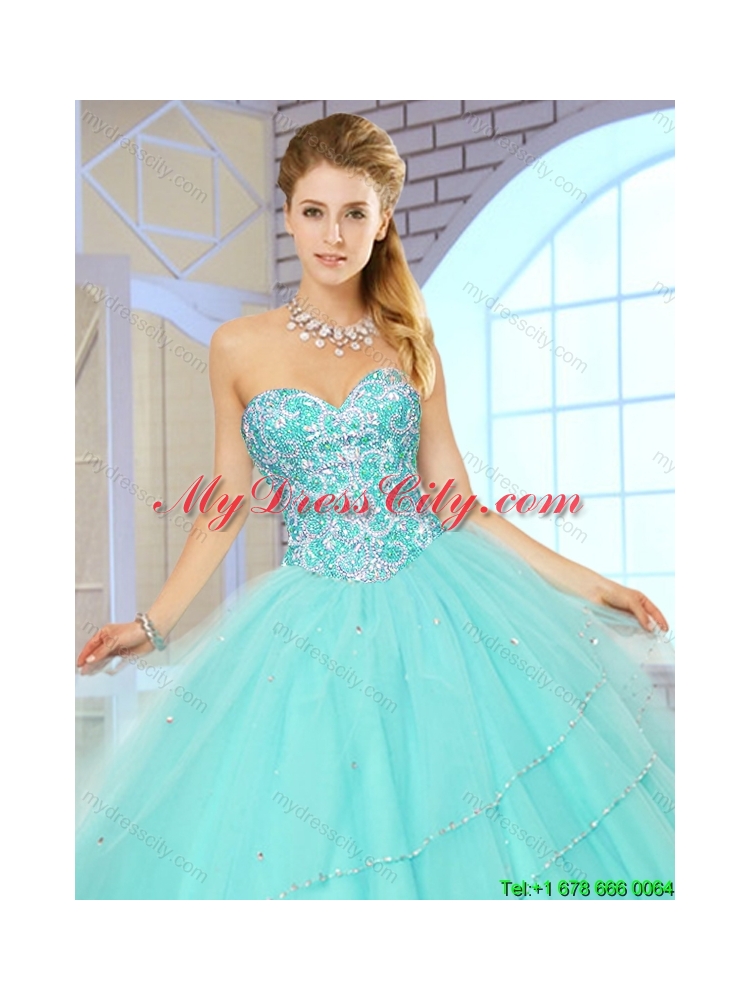 Popular Ball Gown Beading Sweet 16 Dresses with Sweetheart