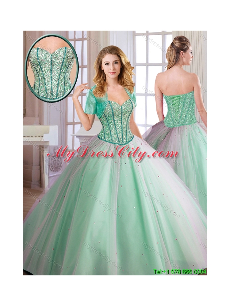 2016 Elegant Ball Gown Sweetheart Quinceanera Dresses with Beading