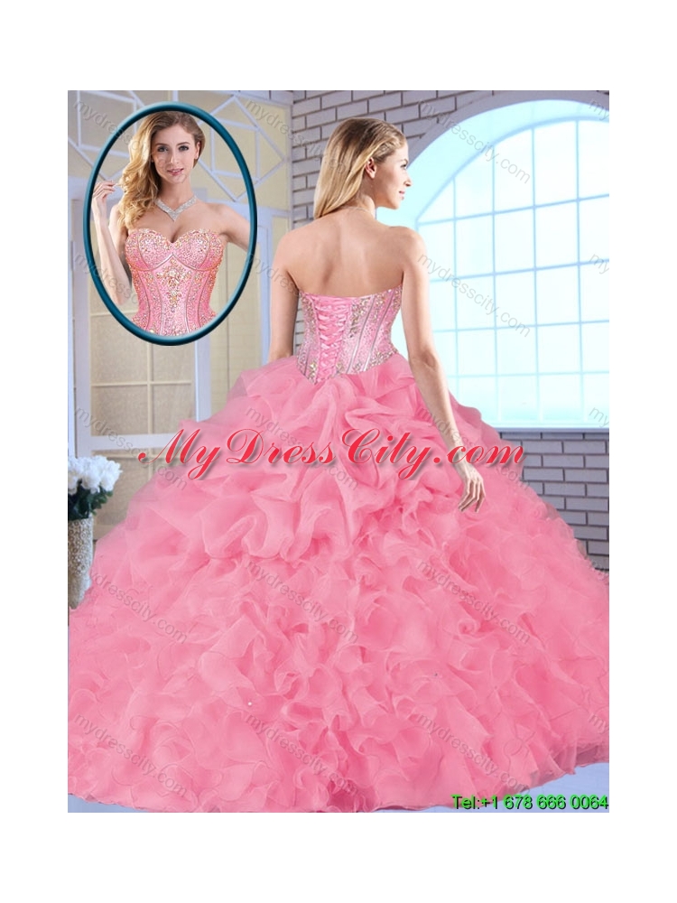 2016 Exclusive Sweetheart Quinceanera Dresses Beading and Ruffles