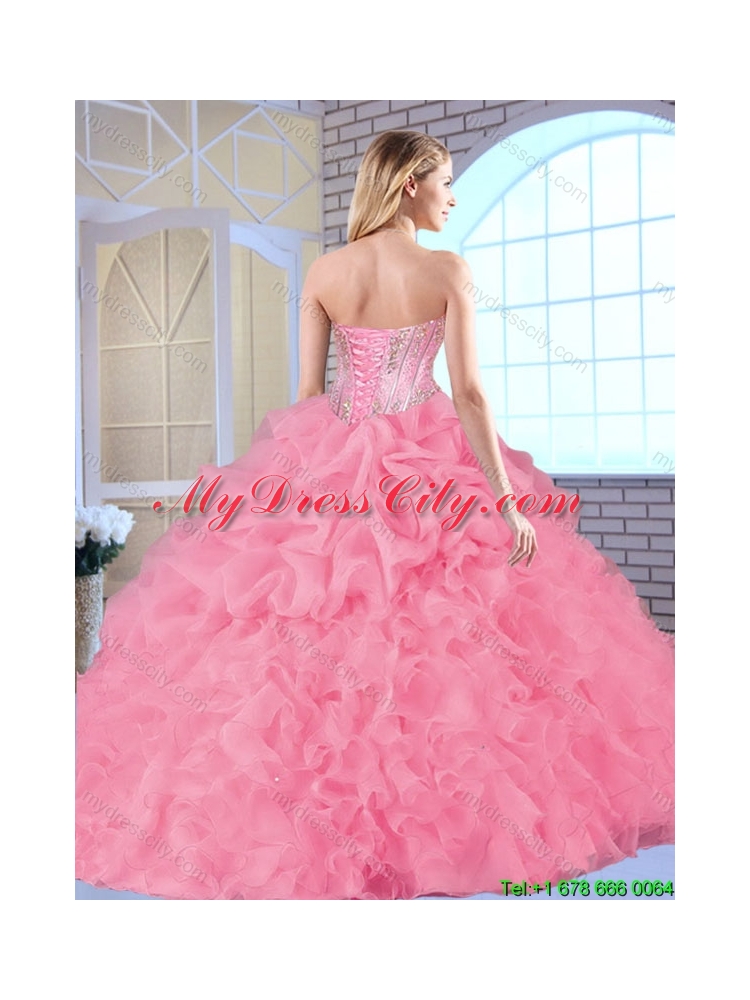 2016 Exclusive Sweetheart Quinceanera Dresses Beading and Ruffles