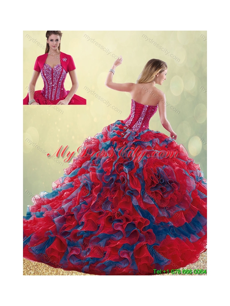 Classical 2016 Multi Color Quinceanera Gowns with Beading