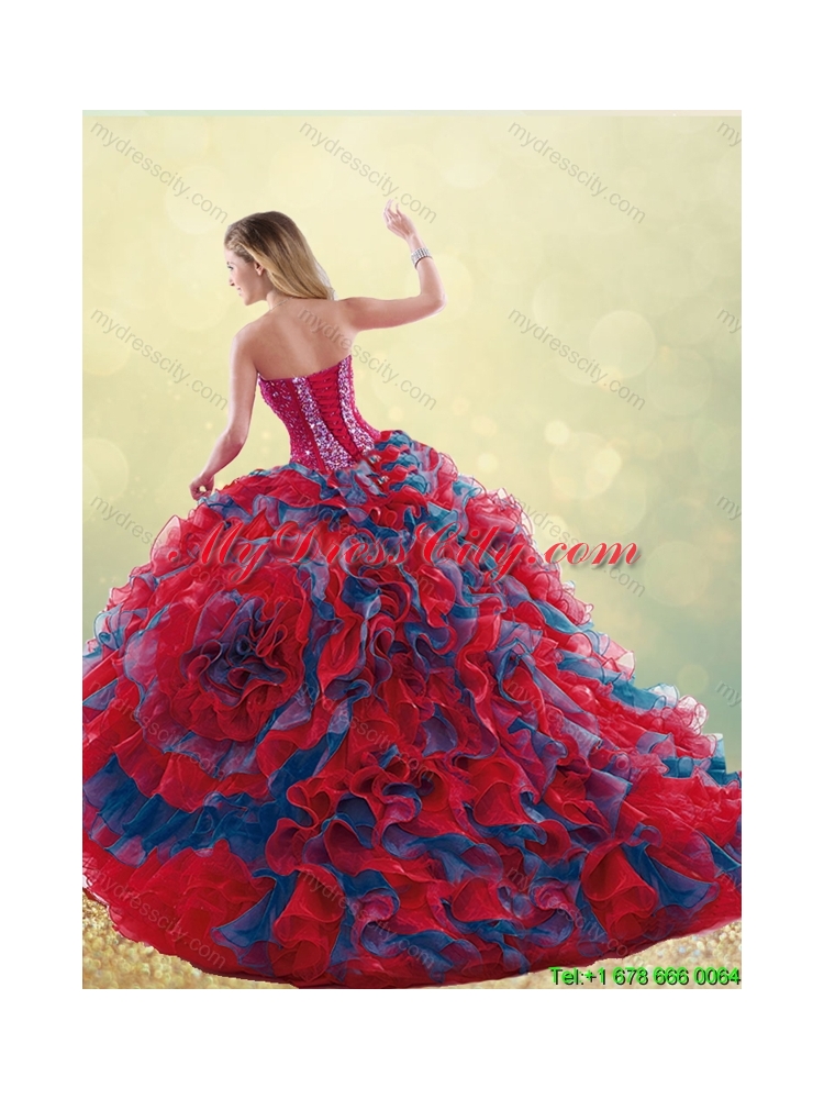 Classical 2016 Multi Color Quinceanera Gowns with Beading