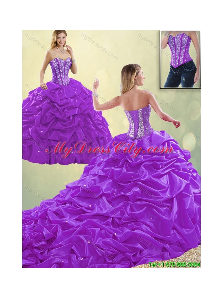 Classical Sweetheart Beading Quinceanera Dresses with Pick Ups