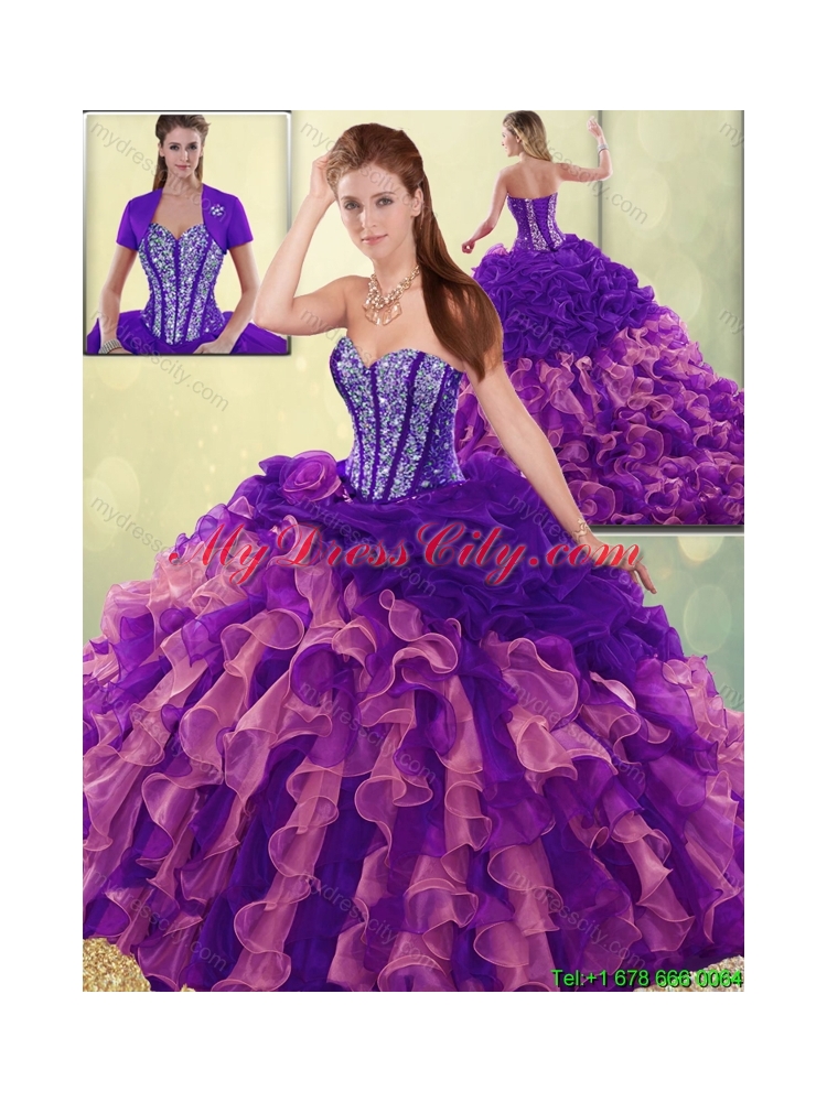 Elegant Beading and Ruffles Quinceanera Dresses with Sweetheart