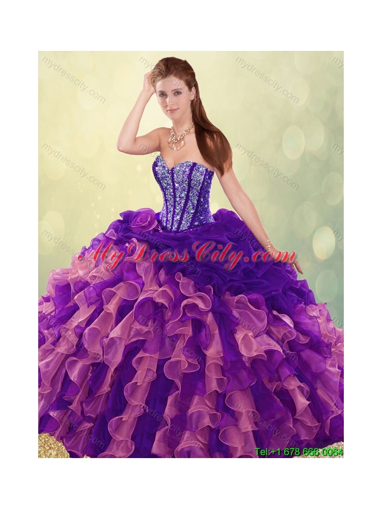 Elegant Beading and Ruffles Quinceanera Dresses with Sweetheart