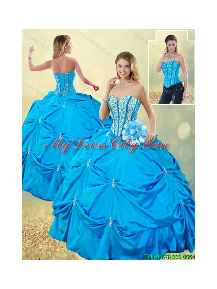 Elegant Sweetheart Quinceanera Dresses with Beading and Pick Ups