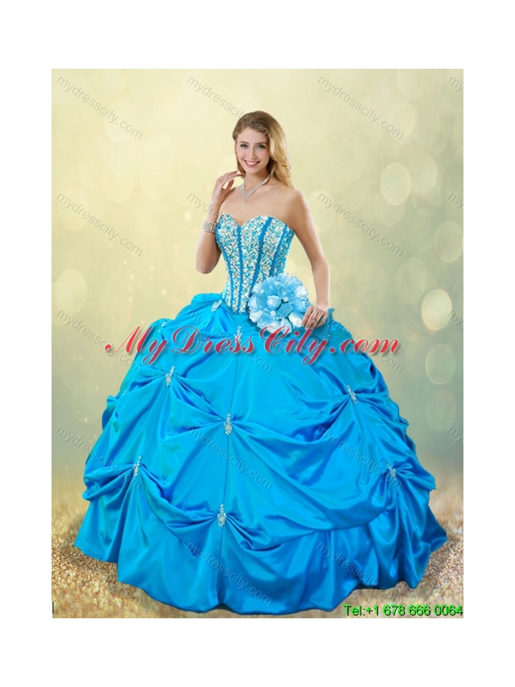 Elegant Sweetheart Quinceanera Dresses with Beading and Pick Ups