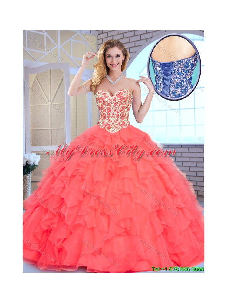 Luxurious Sweetheart Quinceanera Dresses with Beading and Ruffles