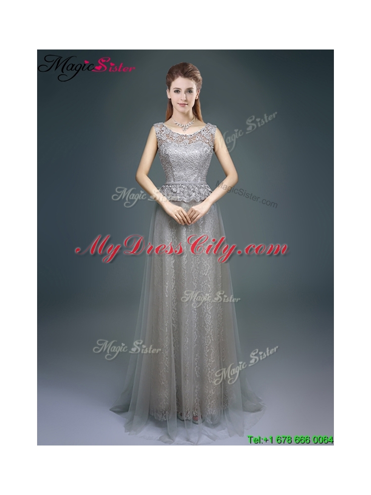 Cheap Empire Scoop Lace Prom Dresses for 2015 Winter