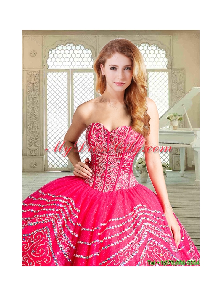 Beautiful Sweetheart Quinceanera Gowns with Beading and Appliques