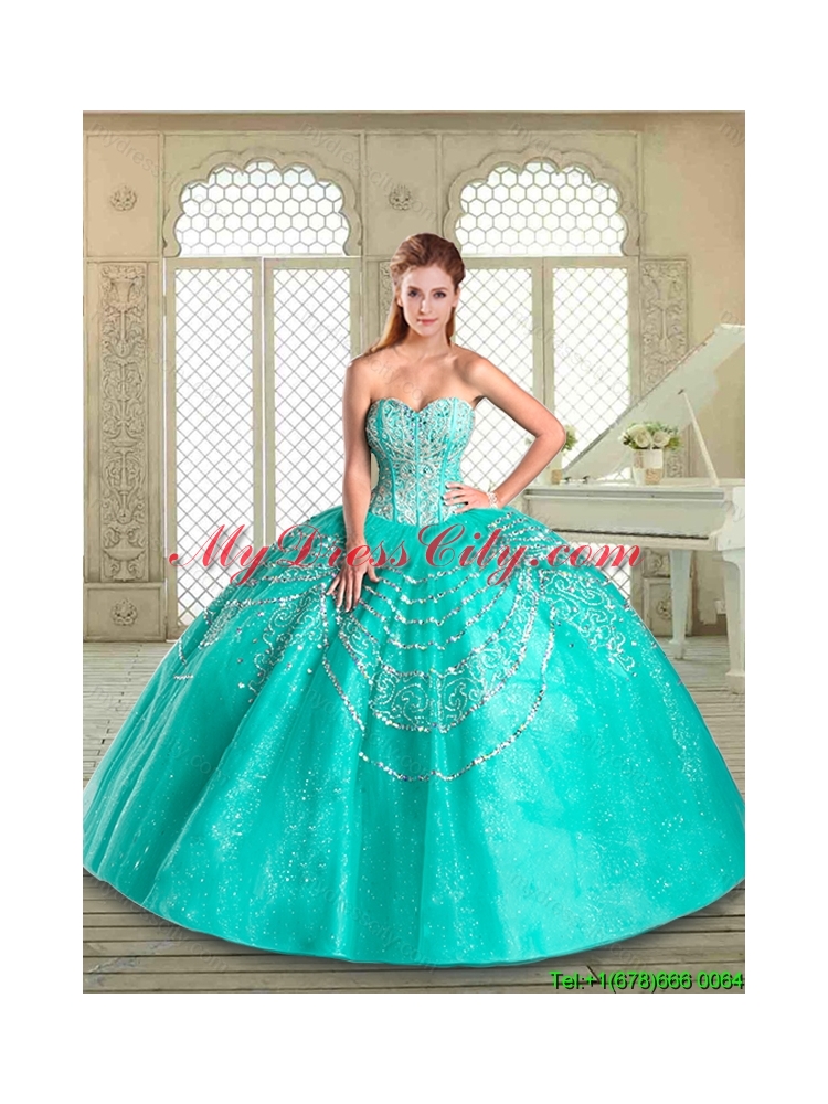 Beautiful Sweetheart Quinceanera Gowns with Beading and Appliques