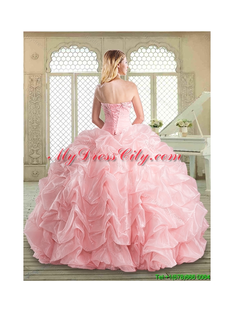 Best Sweetheart Quinceanera Gowns  with Appliques and Pick Ups