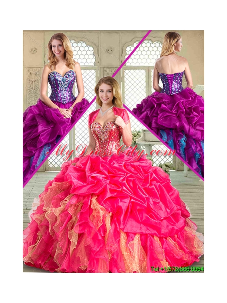 Luxurious Sweetheart Quinceanera Dresses with Beading and Ruffles