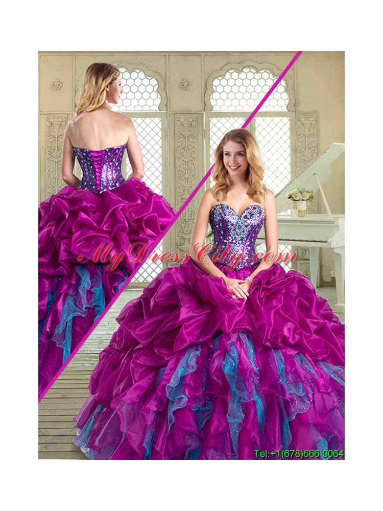 Luxurious Sweetheart Quinceanera Dresses with Beading and Ruffles