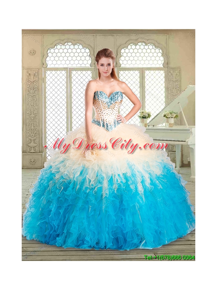 Pretty Sweetheart Designer Quinceanera Dresses with Beading and Ruffles