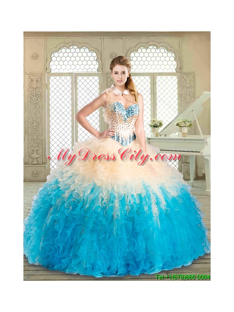 Pretty Sweetheart Designer Quinceanera Dresses with Beading and Ruffles