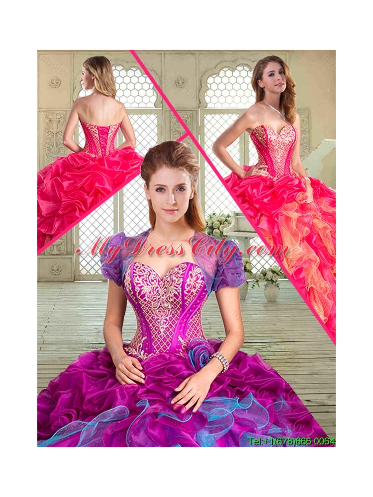 The Most Popular Floor Length Designer Quinceanera Dresses with Ruffles and Beading