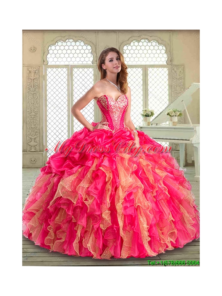 The Most Popular Floor Length Designer Quinceanera Dresses with Ruffles and Beading