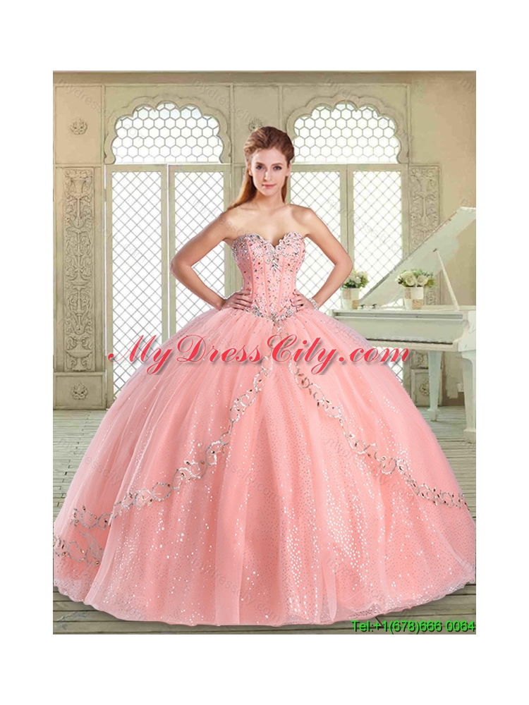 The Super Hot Beading Quinceanera Gowns in Aqua Blue