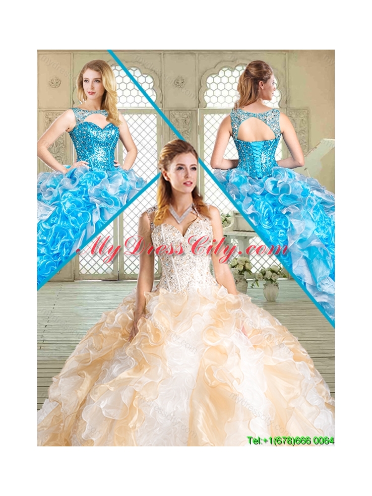 Elegant Quinceanera Dresses with Paillette and Ruffles for Summer