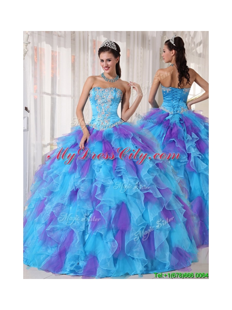 Pretty Ball Gown Beading and Appliques Quinceanera Dresses