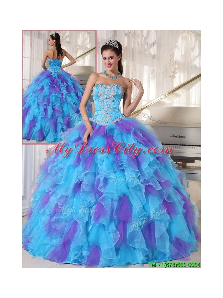 Pretty Ball Gown Beading and Appliques Quinceanera Dresses