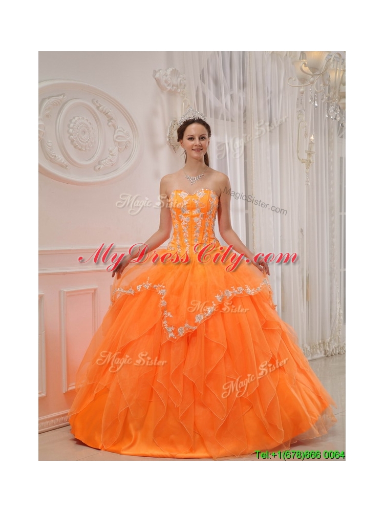 2016 Ball Gown Sweetheart Appliques Quinceanera Dresses