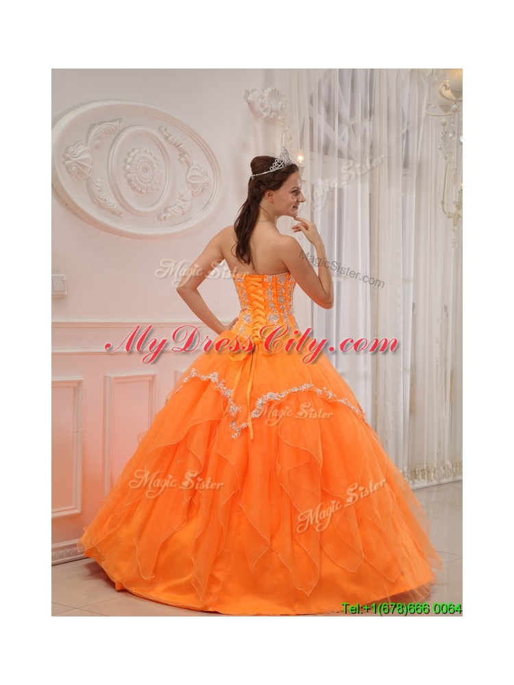 2016 Ball Gown Sweetheart Appliques Quinceanera Dresses