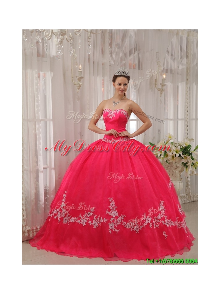 2016 Designer  Ball Gown Sweetheart Appliques Quinceanera Dresses 225.89