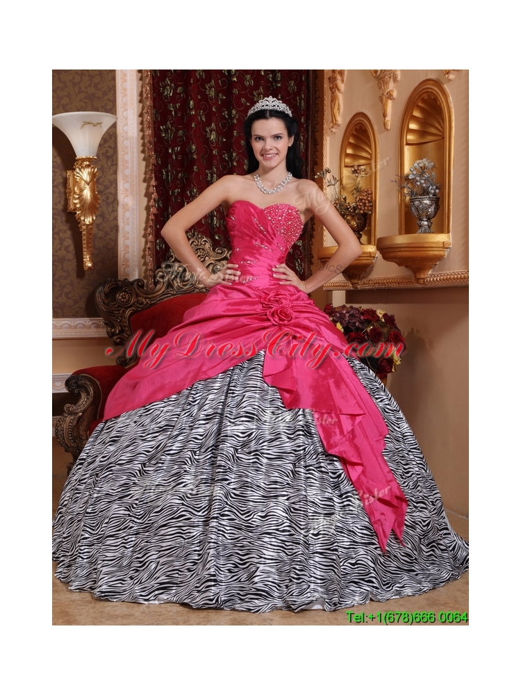 2016  Elegant Ball Gown Sweetheart Quinceanera Dresses in Hot Pink